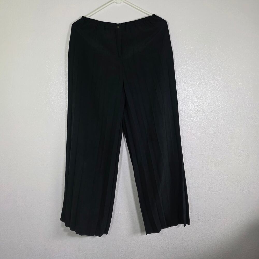 Vintage Babette Pleated Black Pull On Tapered Pants Women's XS Korea